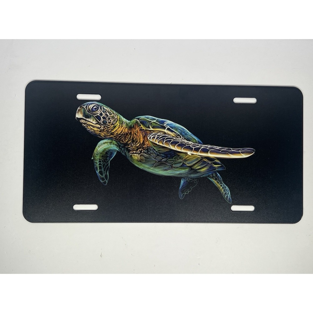 Sea Turtle License Plate Ocean Beach Car Decor Aluminum Front Tag